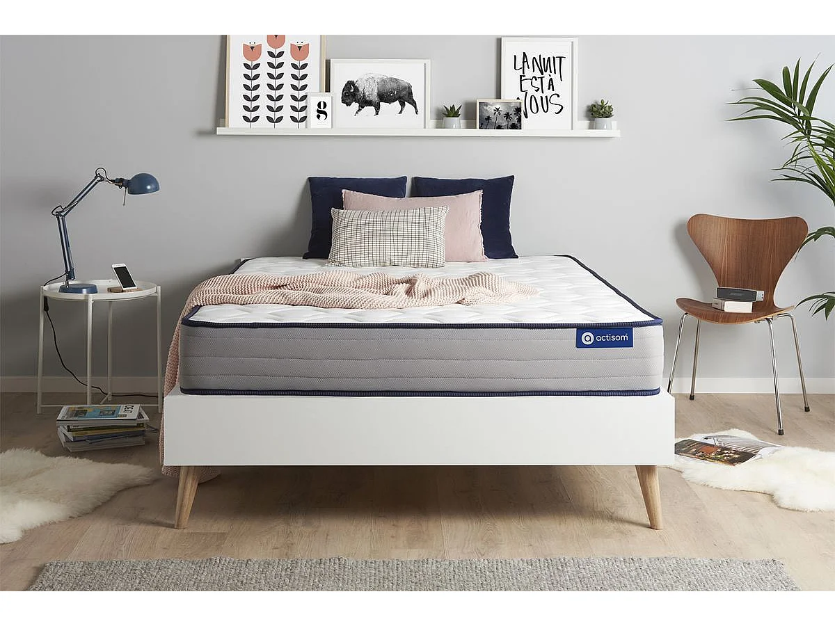 Actimemo form matras 150x195cm , Matrasdikte : 22 cm , Traagschuim , Stevig, 5 comfortzones