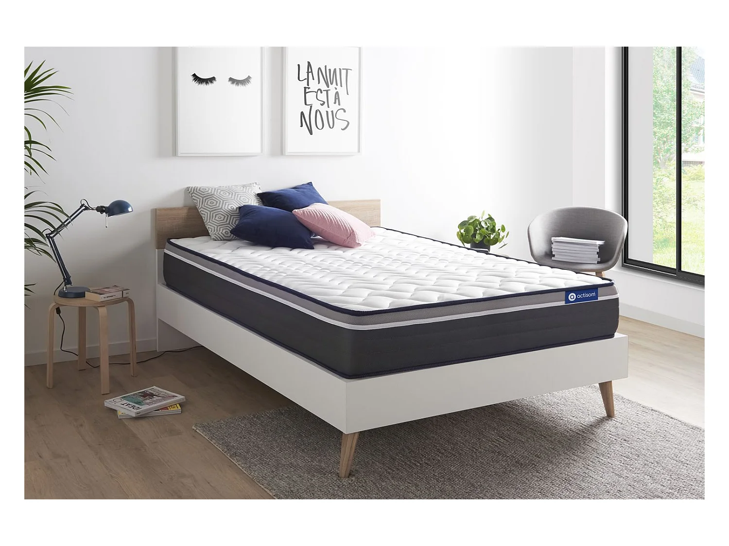 Colchón Actilatex plus 180x210cm, Grosor: 26cm, Látex y espuma viscoelástica, Muy firme, 7 zonas de confort