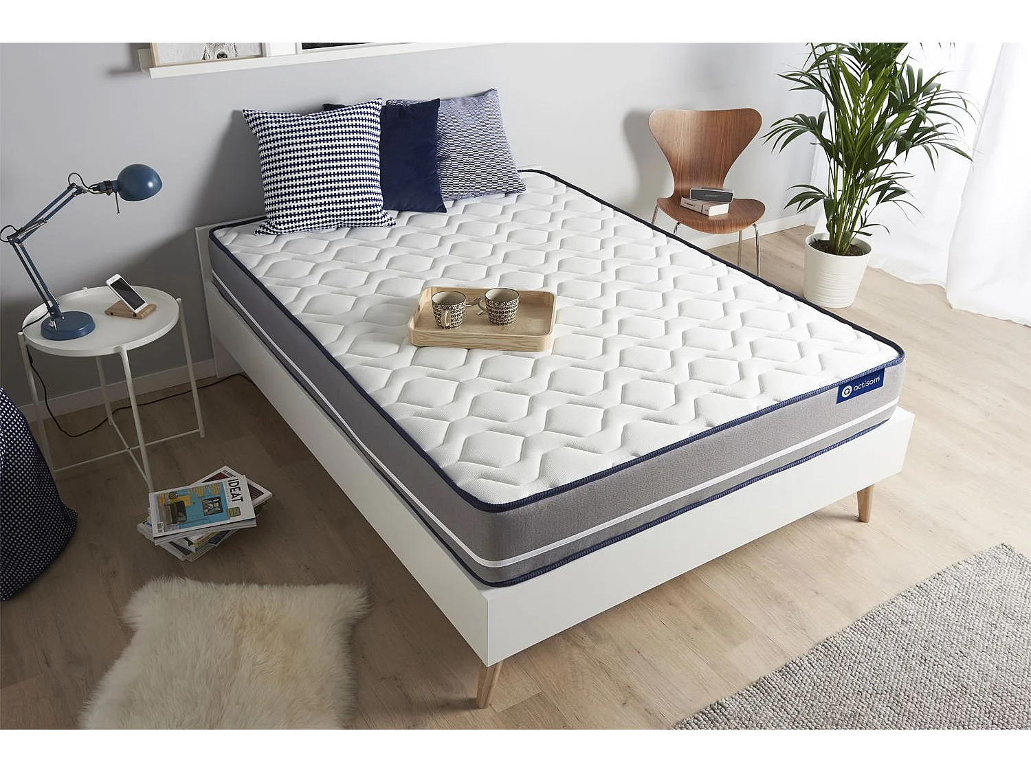 Actimemo pur matras 135x200cm , Matrasdikte : 20 cm , Traagschuim , Stevig, 3 comfortzones