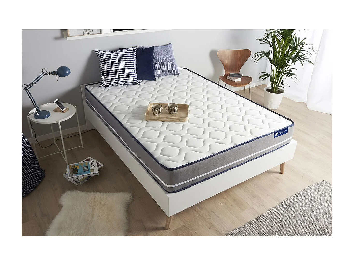 Actimemo pur matras 135x200cm , Matrasdikte : 20 cm , Traagschuim , Stevig, 3 comfortzones