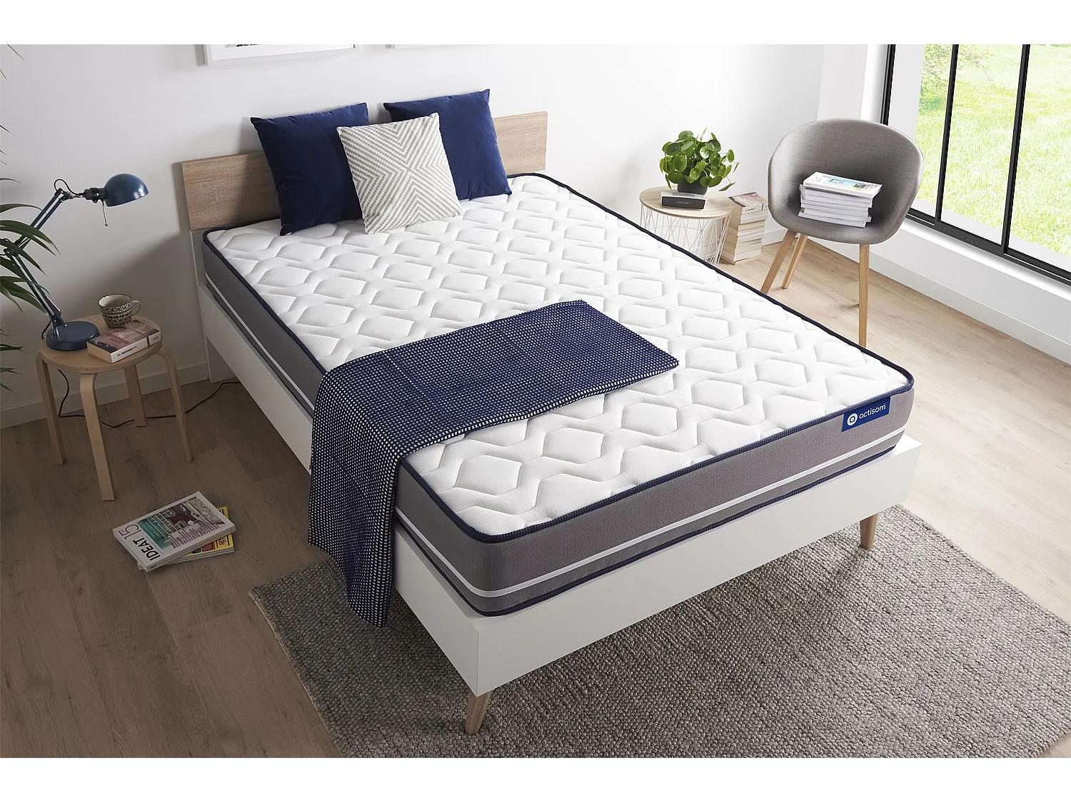 Colchón Actilatex pur 70x190cm, Grosor: 20cm, Látex y espuma viscoelástica, Firme, 3 zonas de confort