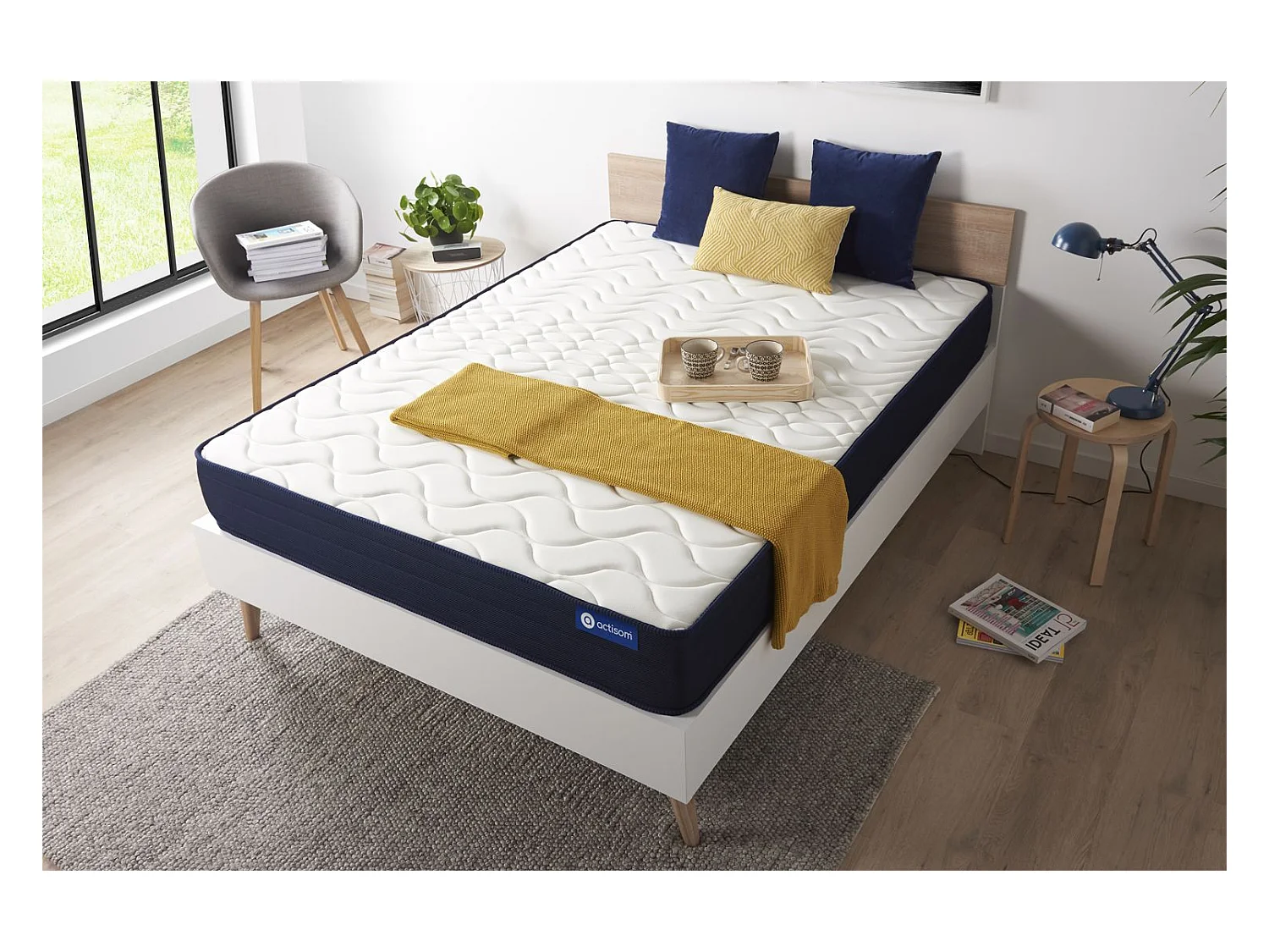 Materasso Actilatex sleep 130x190cm - Spessore : 22cm - Lattice e memory foam - Bilanciato