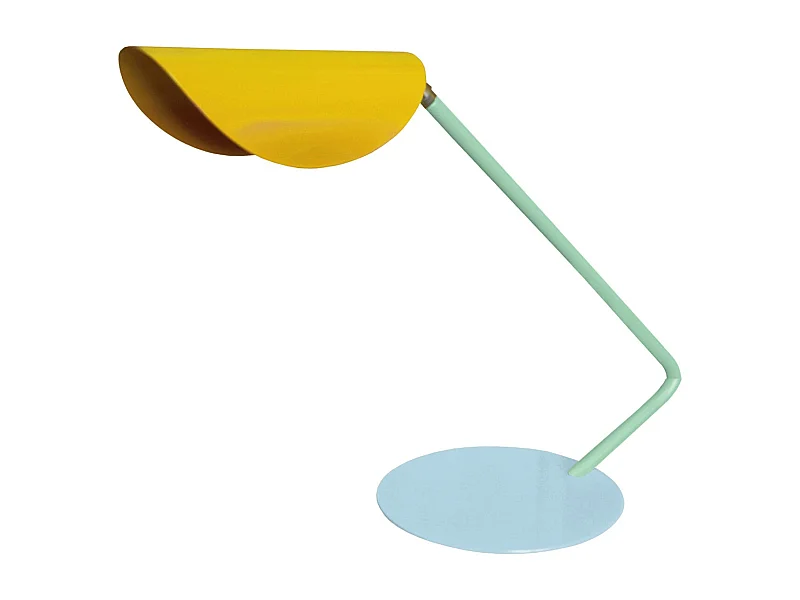 Lampe de Bureau TOSEL ,métal,Jaune ,H35xD22x P 51cm