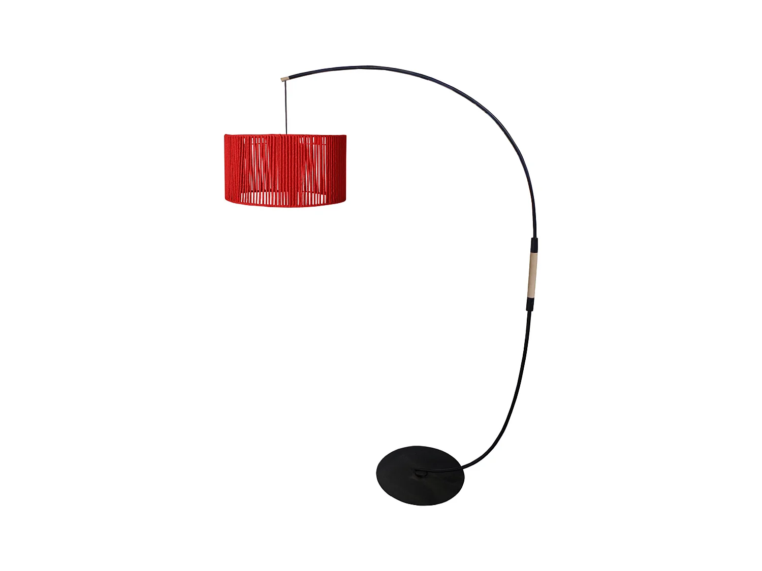 Lampadaire TOSEL ,métal,Rouge ,H195xD 43xP110 cm