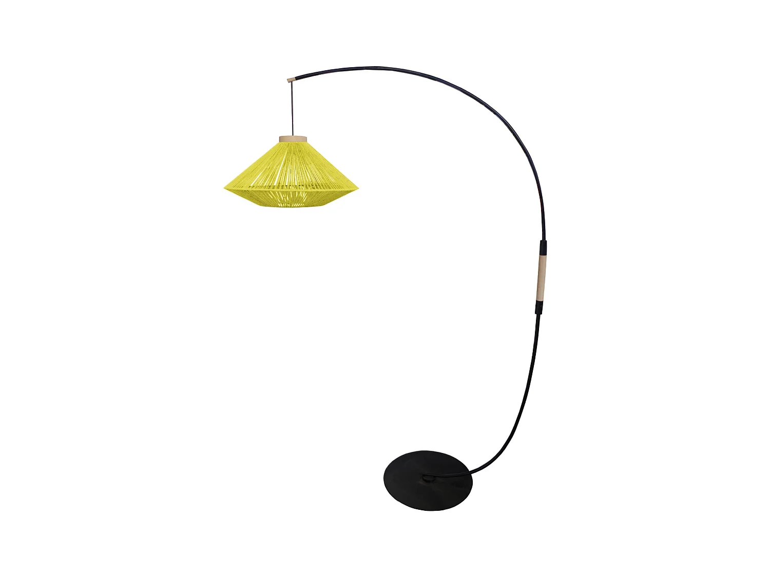 Lampadaire TOSEL ,métal,Jaune ,H195xD43xP110 cm