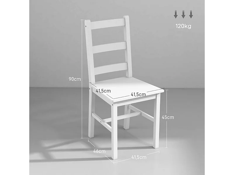 Lot de 2 chaises RODGER blanches