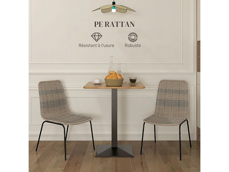 Lot de 2 chaises cosy SIMONA beige et noir