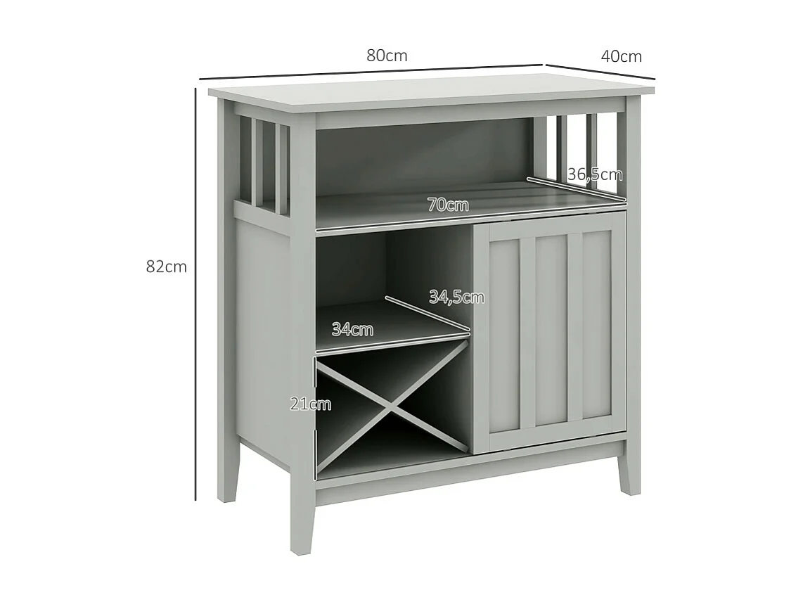 Buffet de bar et cuisine JILL gris