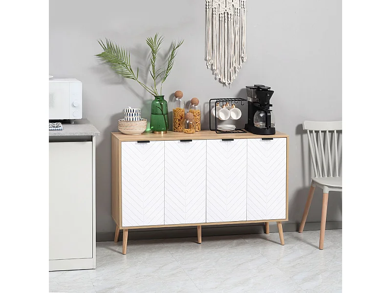 Buffet scandinave OLAF bois et blanc