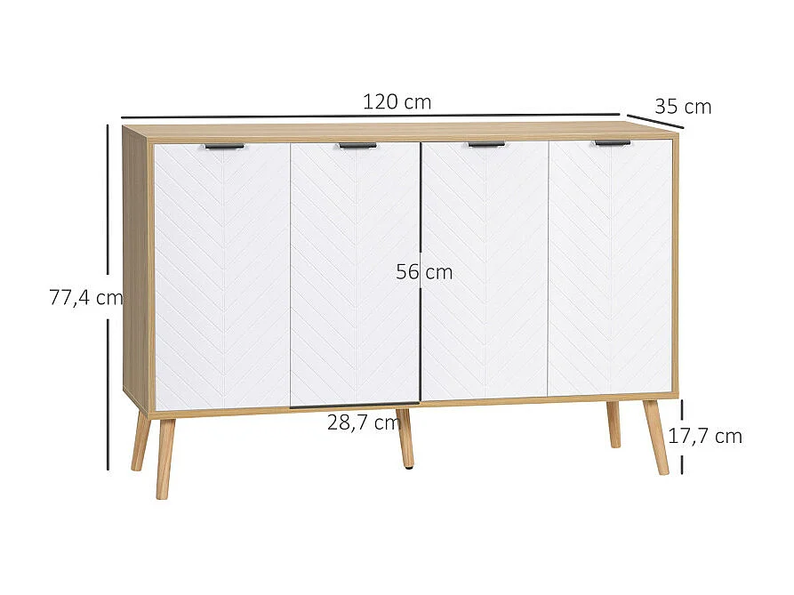 Buffet scandinave OLAF bois et blanc