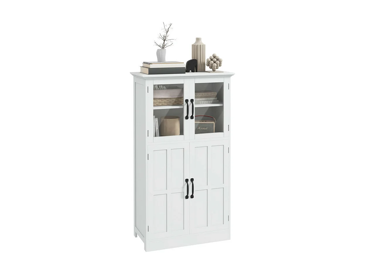 Buffet vitrine 4 portes FRANCOISE blanc