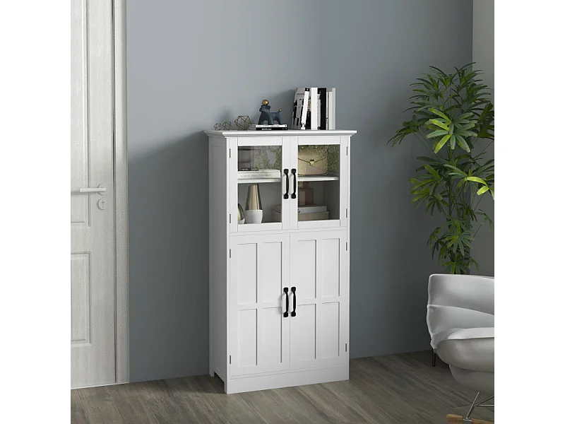 Buffet vitrine 4 portes FRANCOISE blanc