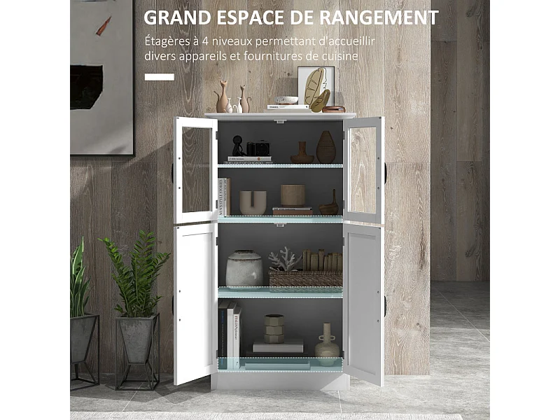 Buffet vitrine 4 portes FRANCOISE blanc
