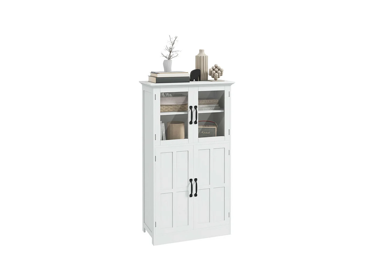 Buffet vitrine 4 portes FRANCOISE blanc