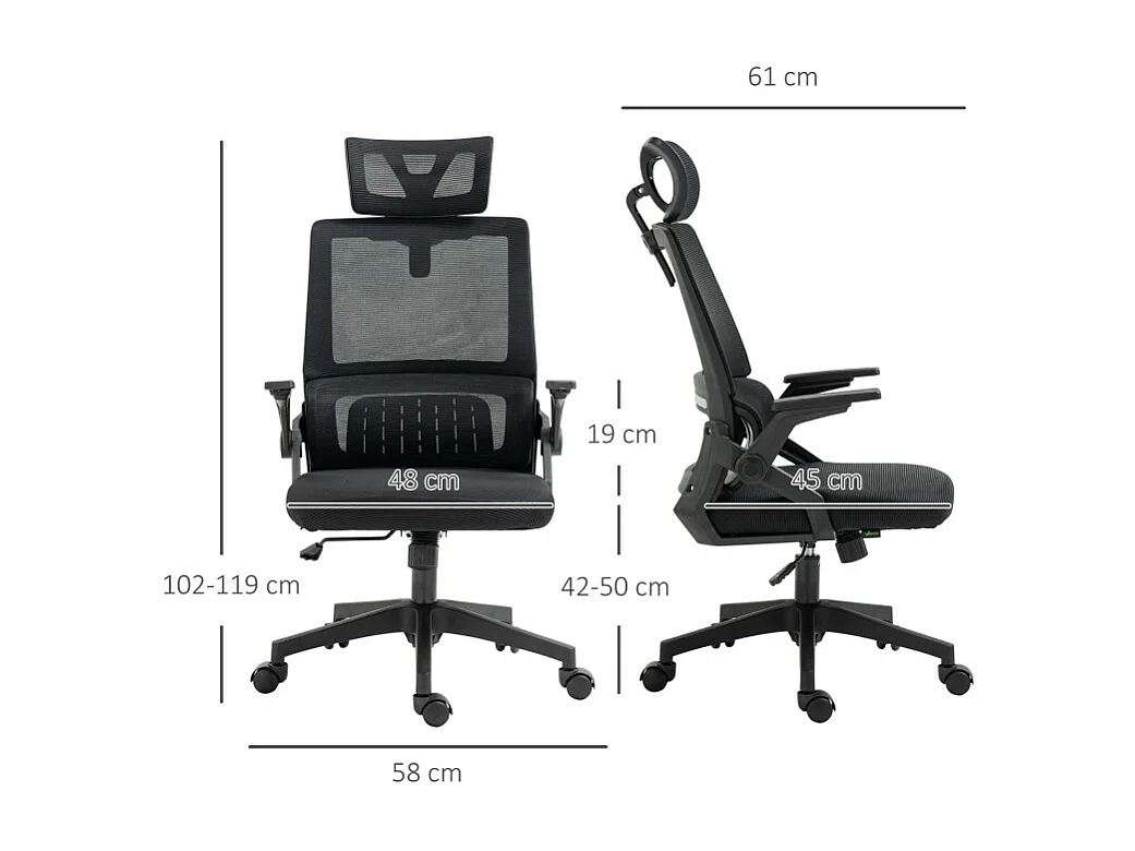 Fauteuil de bureau ergonomique NAOMI noir