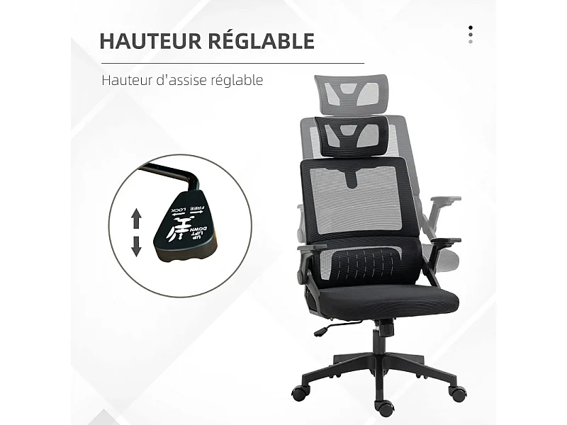 Fauteuil de bureau ergonomique NAOMI noir