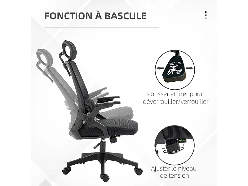 Fauteuil de bureau ergonomique NAOMI noir