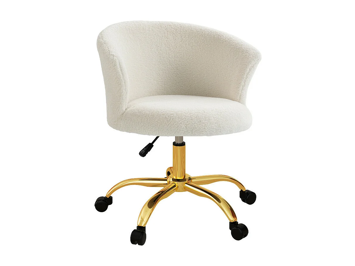 Chaise de bureau AMY blanc et doré