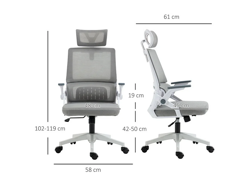 Chaise de bureau ergonomique TESS grise