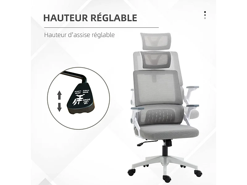 Chaise de bureau ergonomique TESS grise
