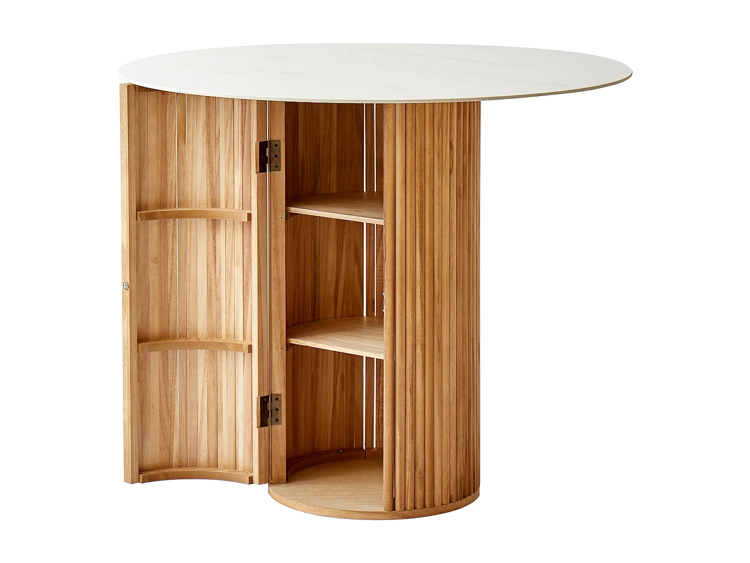 Table à manger en bois avec plateau effet marbre