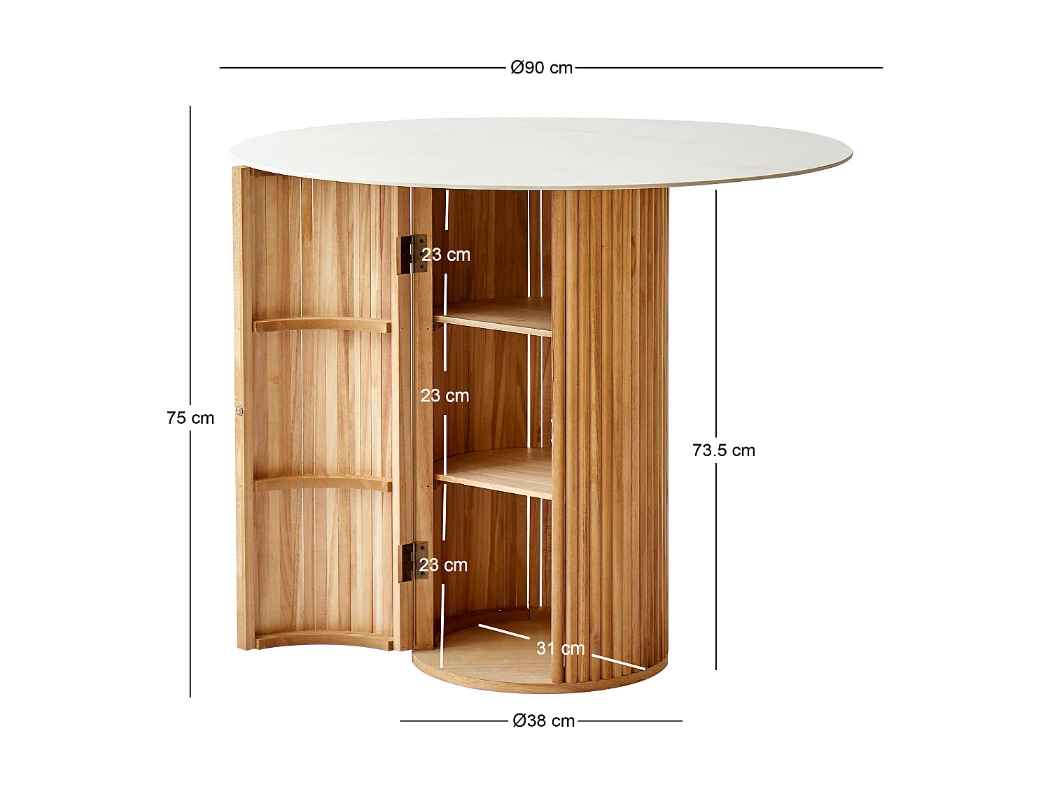 Table à manger en bois avec plateau effet marbre