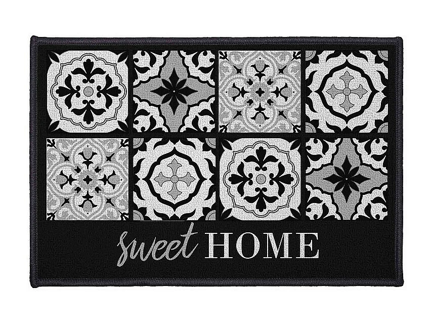 Tapis d'Entrée Rectangulaire "Alfama" 40x60cm Noir