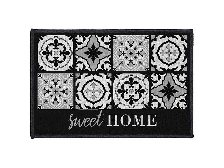 Tapis d'Entrée Rectangulaire "Alfama" 40x60cm Noir