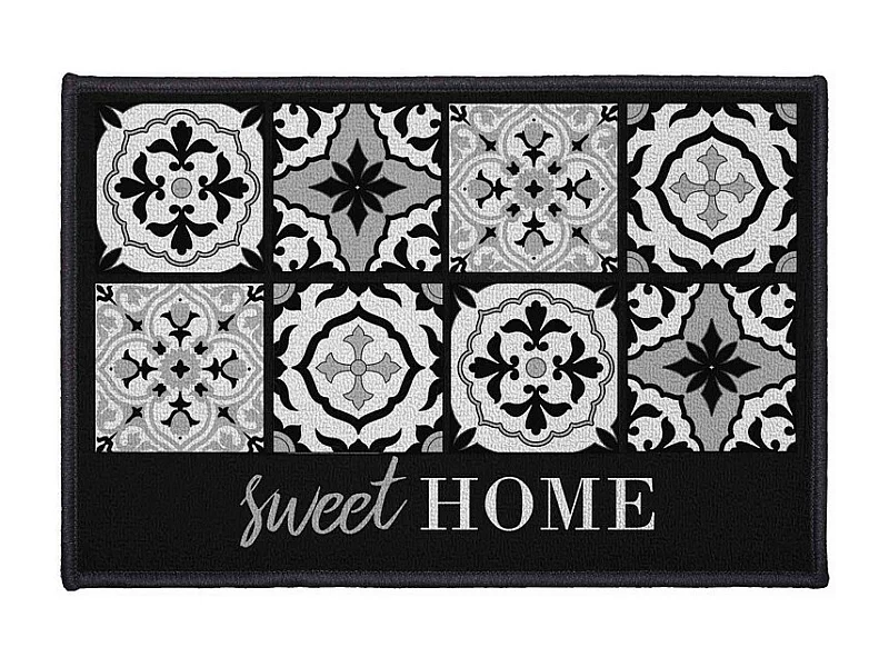 Tapis d'Entrée Rectangulaire "Alfama" 40x60cm Noir