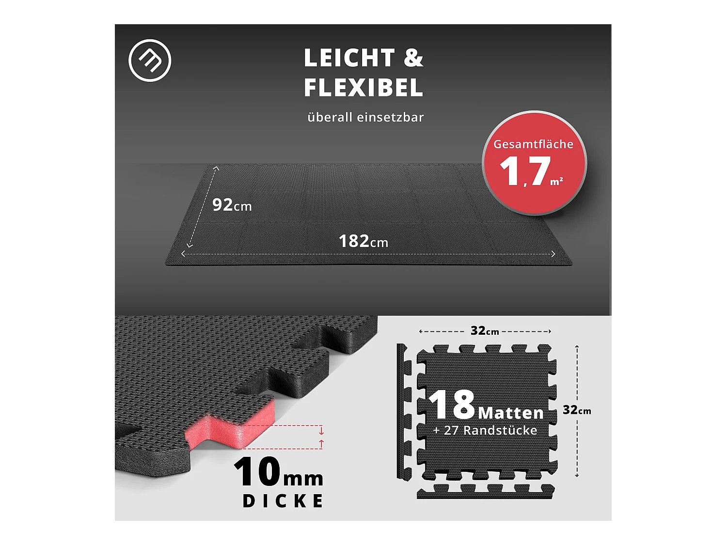 Schutzmatten Bodenschutzmatte Set Sportmatte
