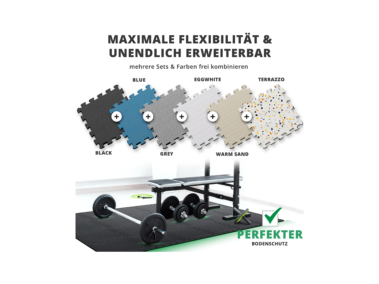 Schutzmatten Bodenschutzmatte Set Sportmatte