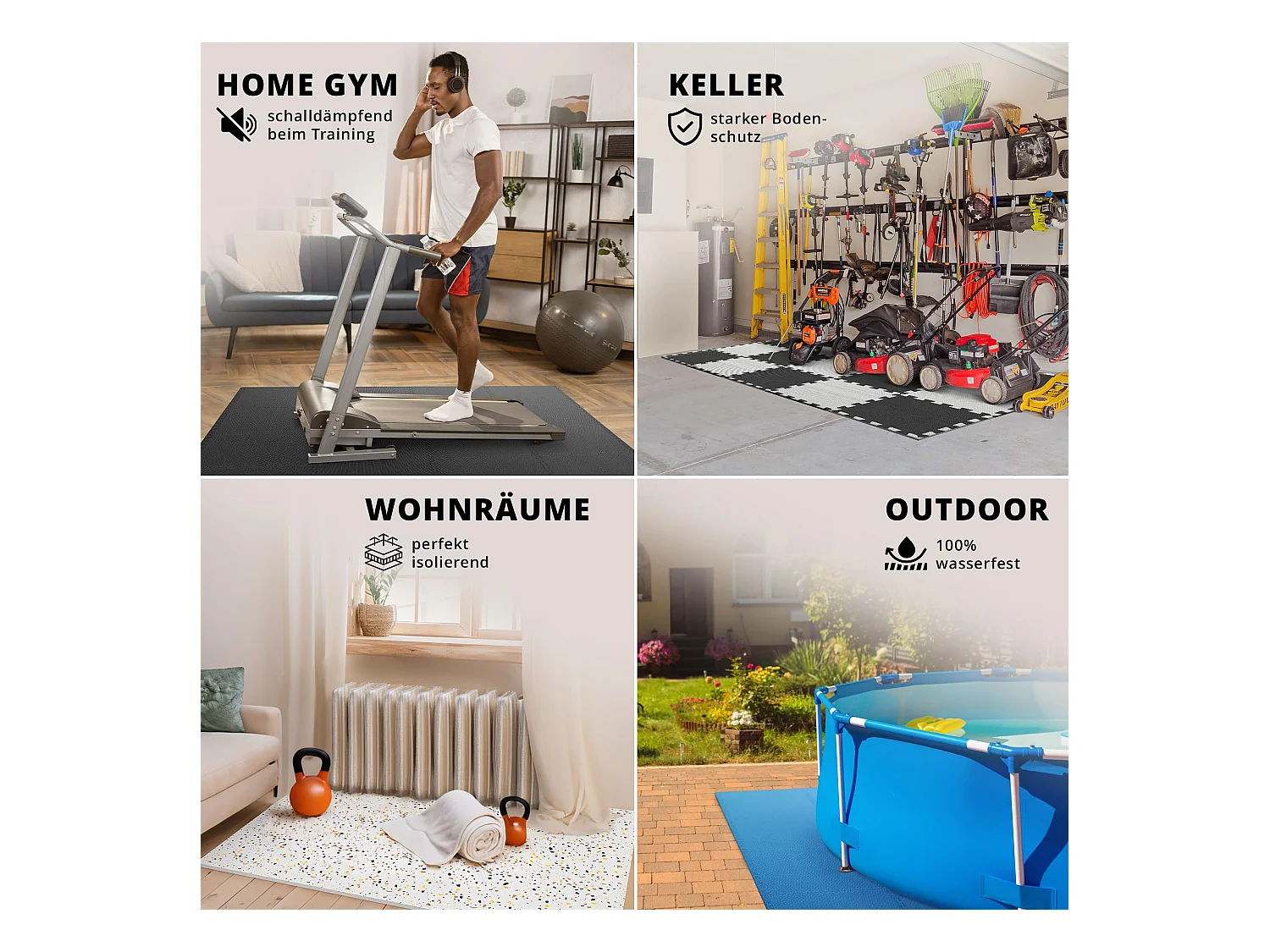 Schutzmatten Bodenschutzmatte Set Sportmatte