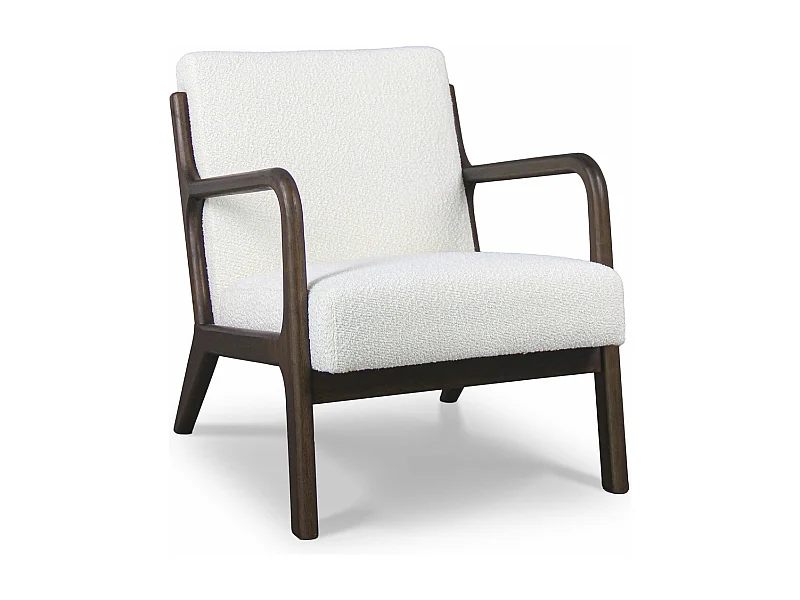 Borgia - Poltrona de madeira maciça by Parawood e tecido bouclé resistente a manchas