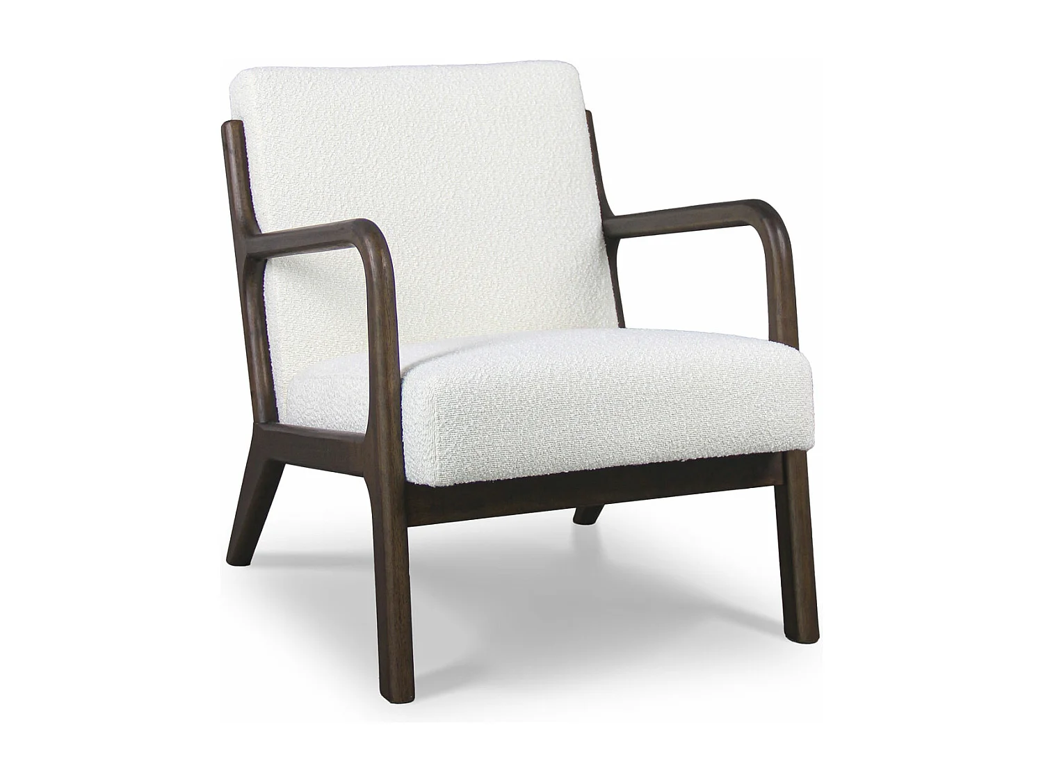 Borgia - Poltrona de madeira maciça by Parawood e tecido bouclé resistente a manchas