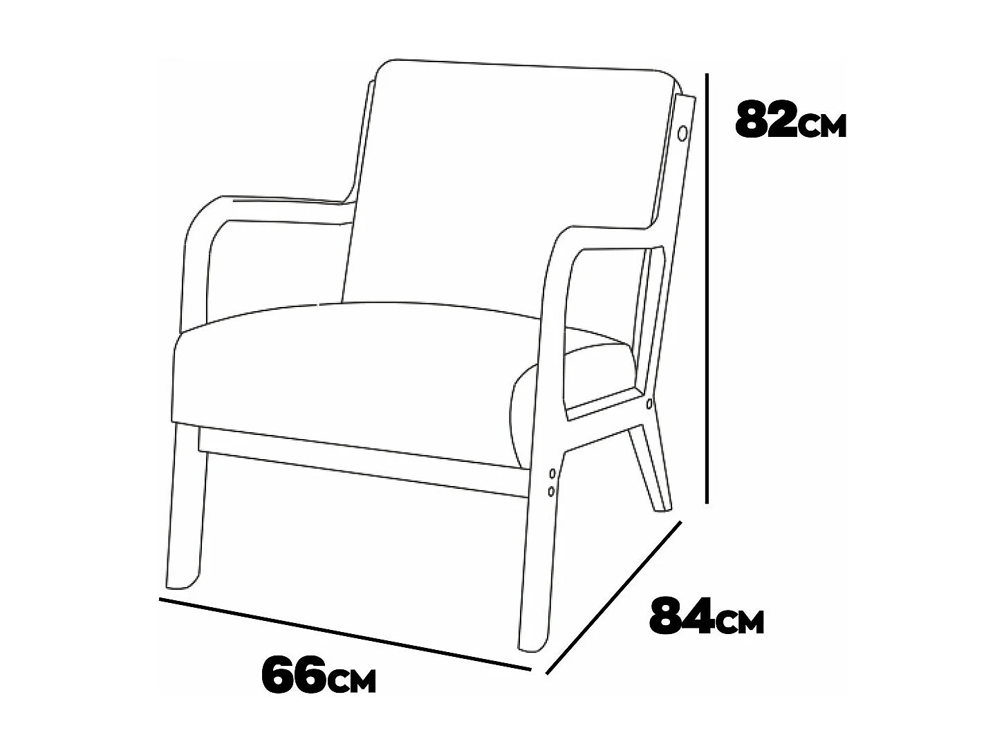Borgia - Poltrona de madeira maciça by Parawood e tecido bouclé resistente a manchas