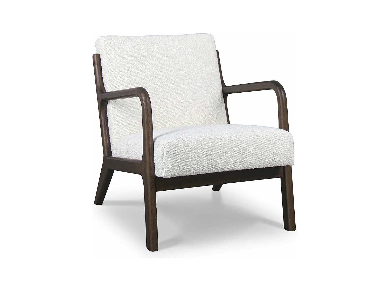 Borgia - Fauteuil en bois massif par Parawood et tissu bouclé anti-tache