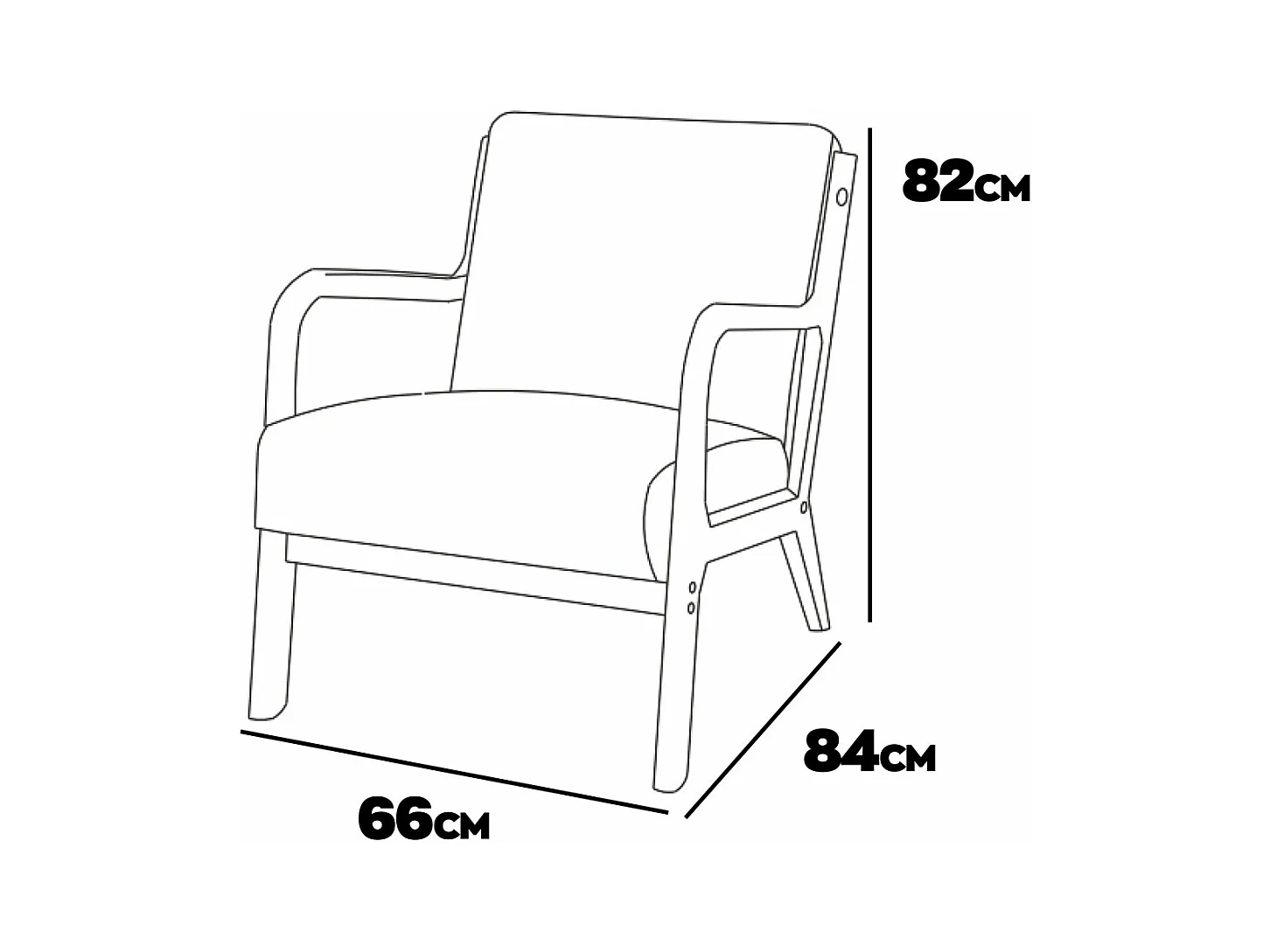 Borgia - Sillón de madera maciza de Parawood y tela bouclè antimanchas