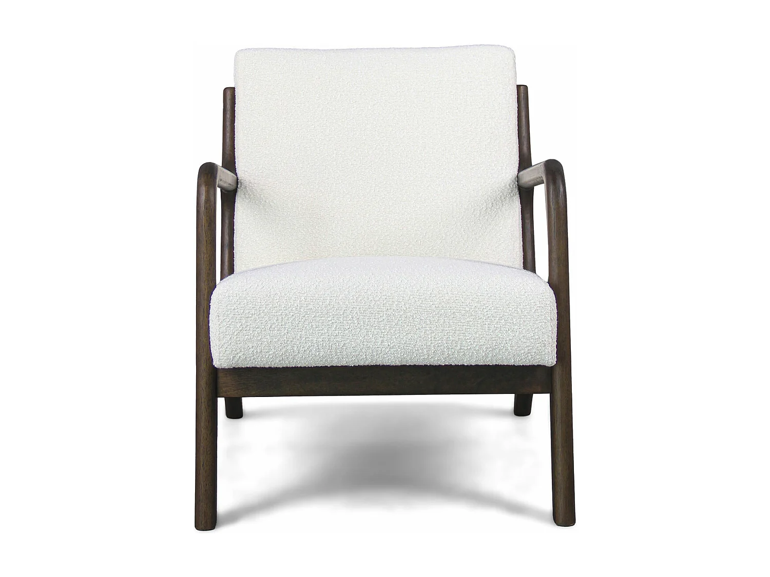 Borgia - Fauteuil en bois massif par Parawood et tissu bouclé anti-tache