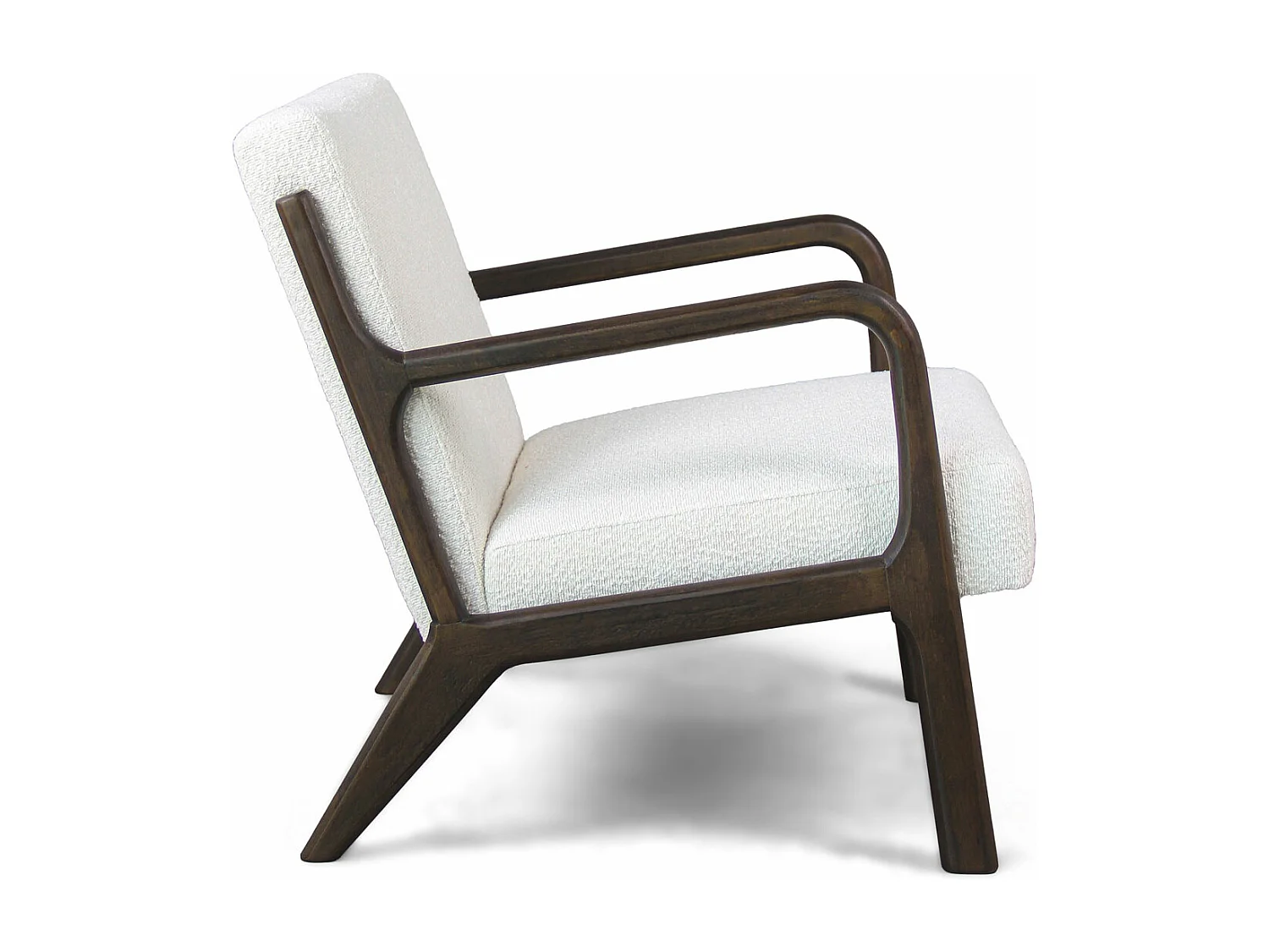 Borgia - Fauteuil en bois massif par Parawood et tissu bouclé anti-tache