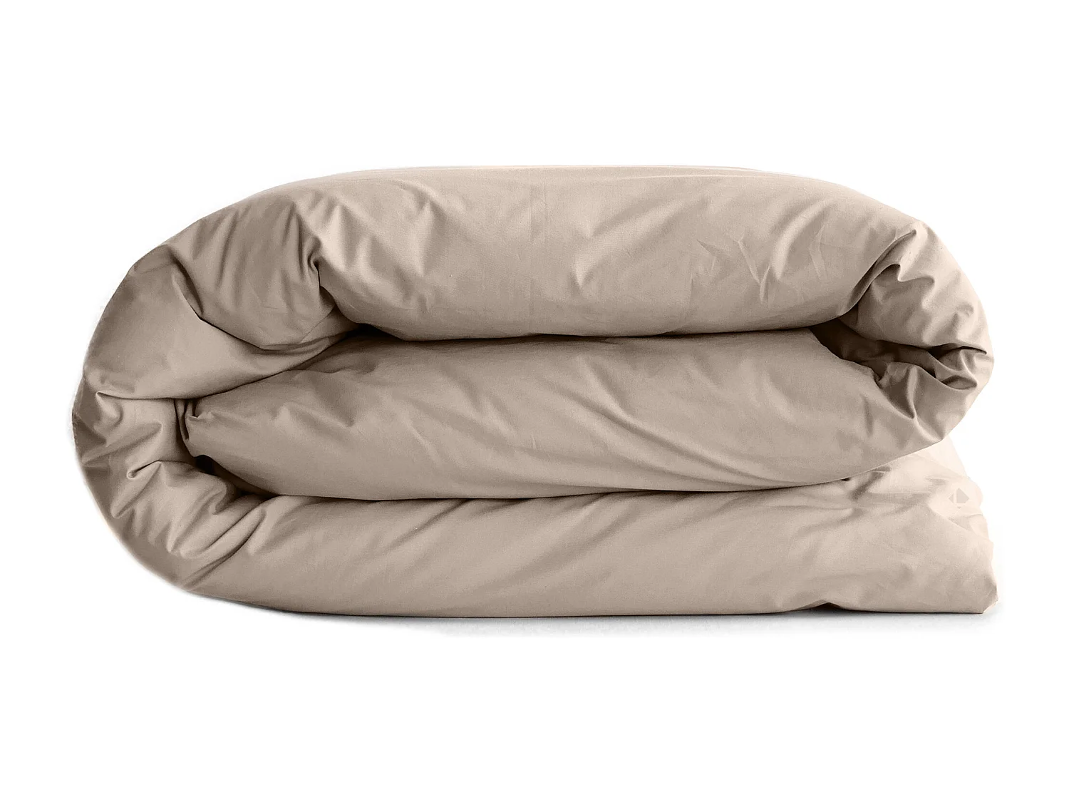 Housse de couette uni 260x240 cm percale de coton MANOIR beige Lin