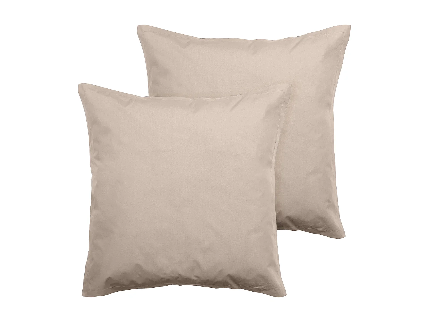 Parure de lit 260x240 cm set 65x65 cm percale MANOIR beige Lin