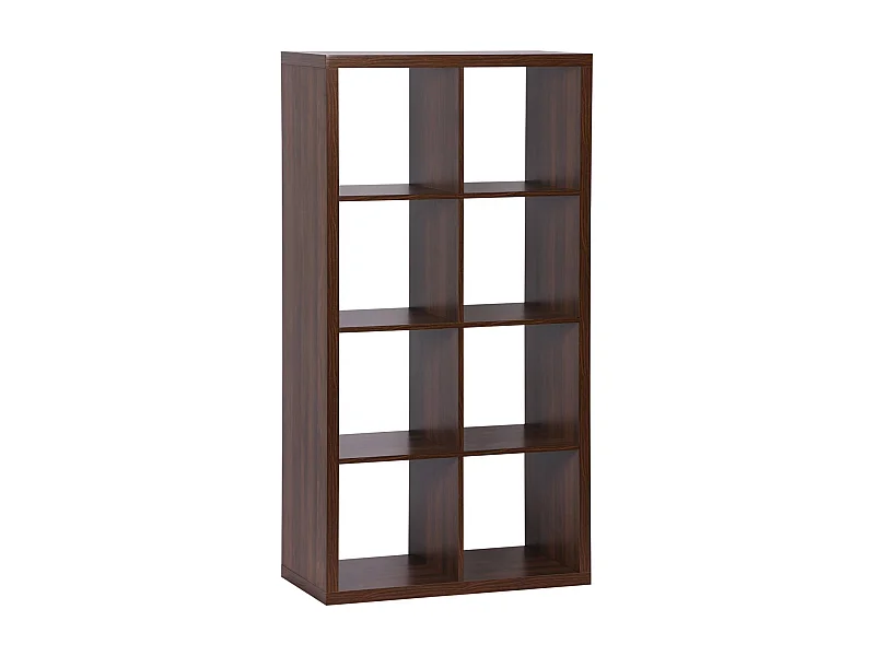 Estante librería decor madera 4 niveles 8 compartimentos nogal