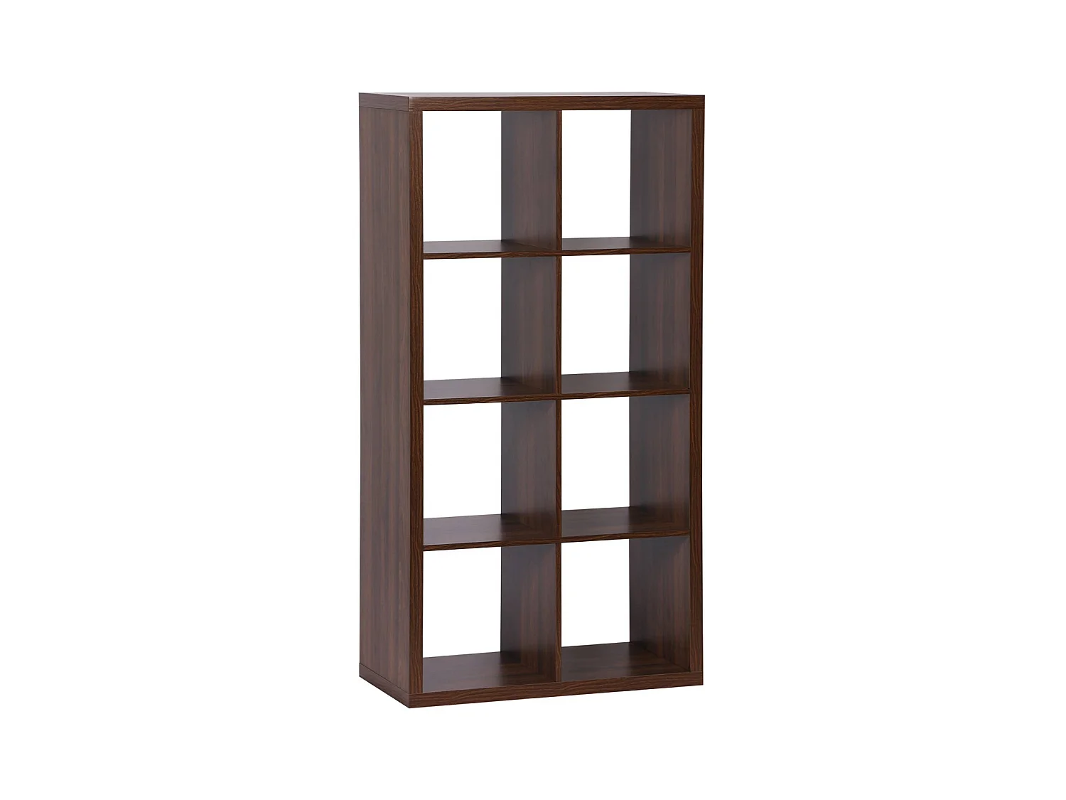 Estante librería decor madera 4 niveles 8 compartimentos nogal