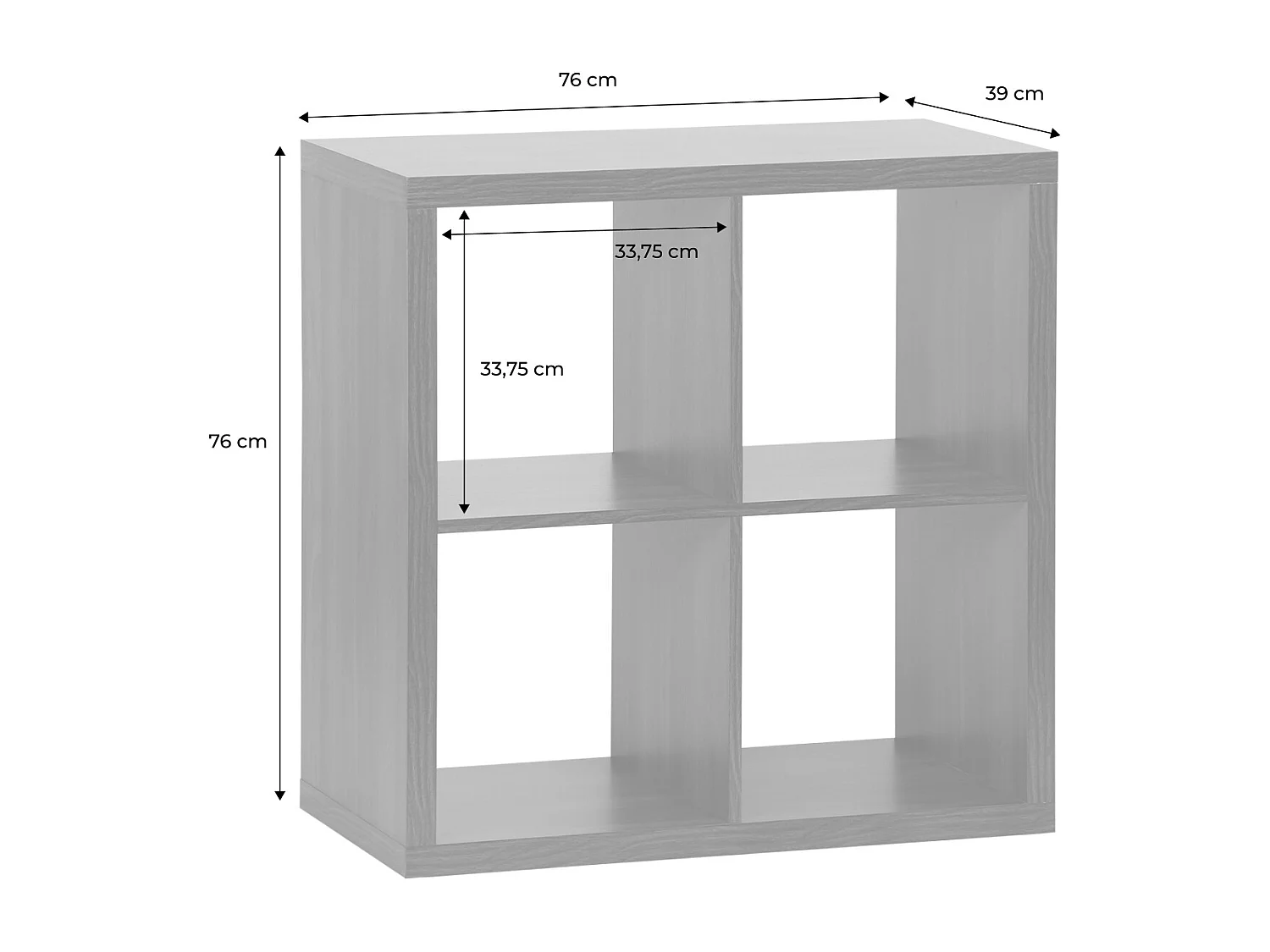 Libreria cubica a 4 scomparti, effetto noce i sweeek