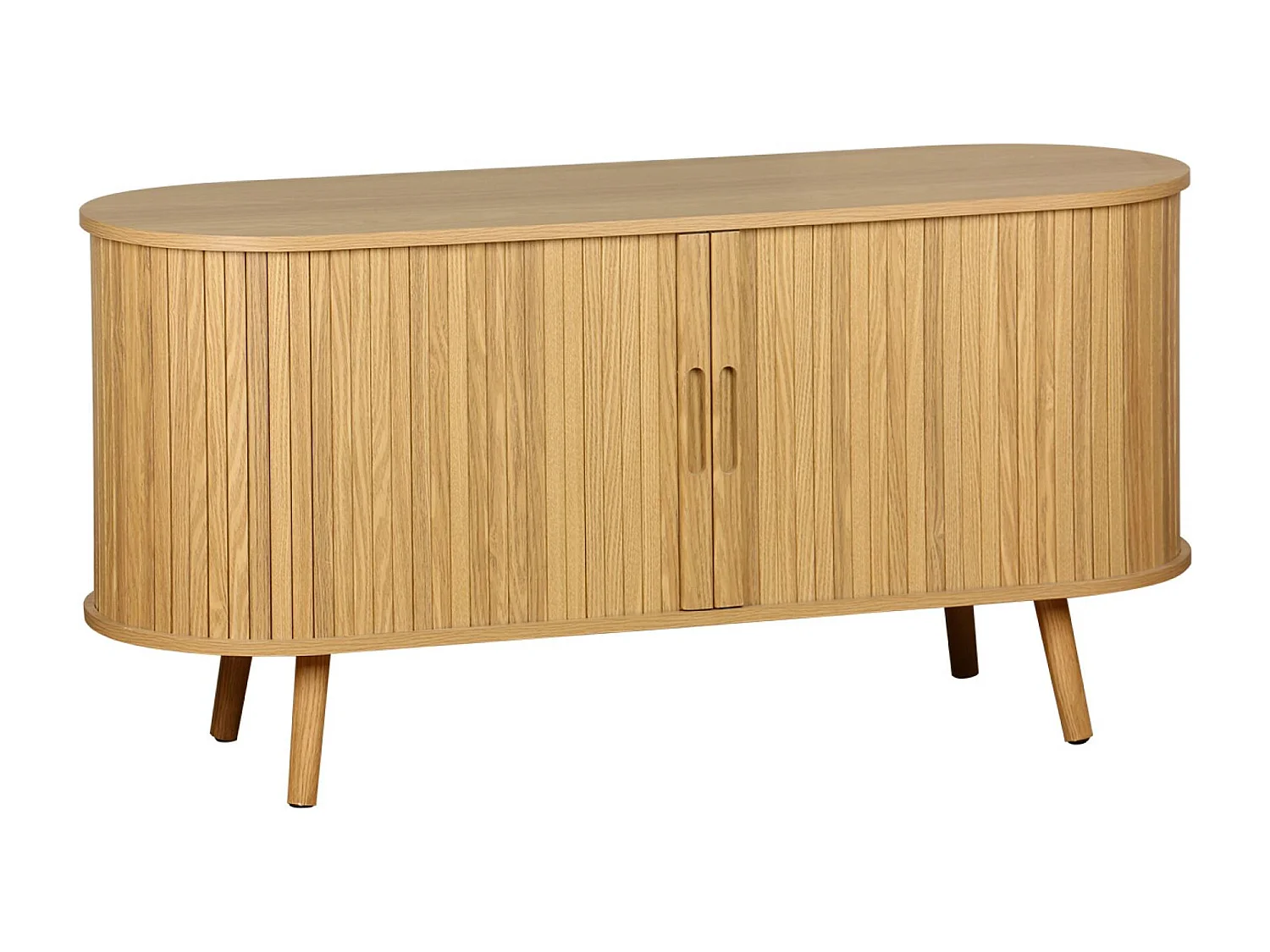 Mobile tv scandinavo con 2 ante scorrevoli, 120cm, marrone naturale