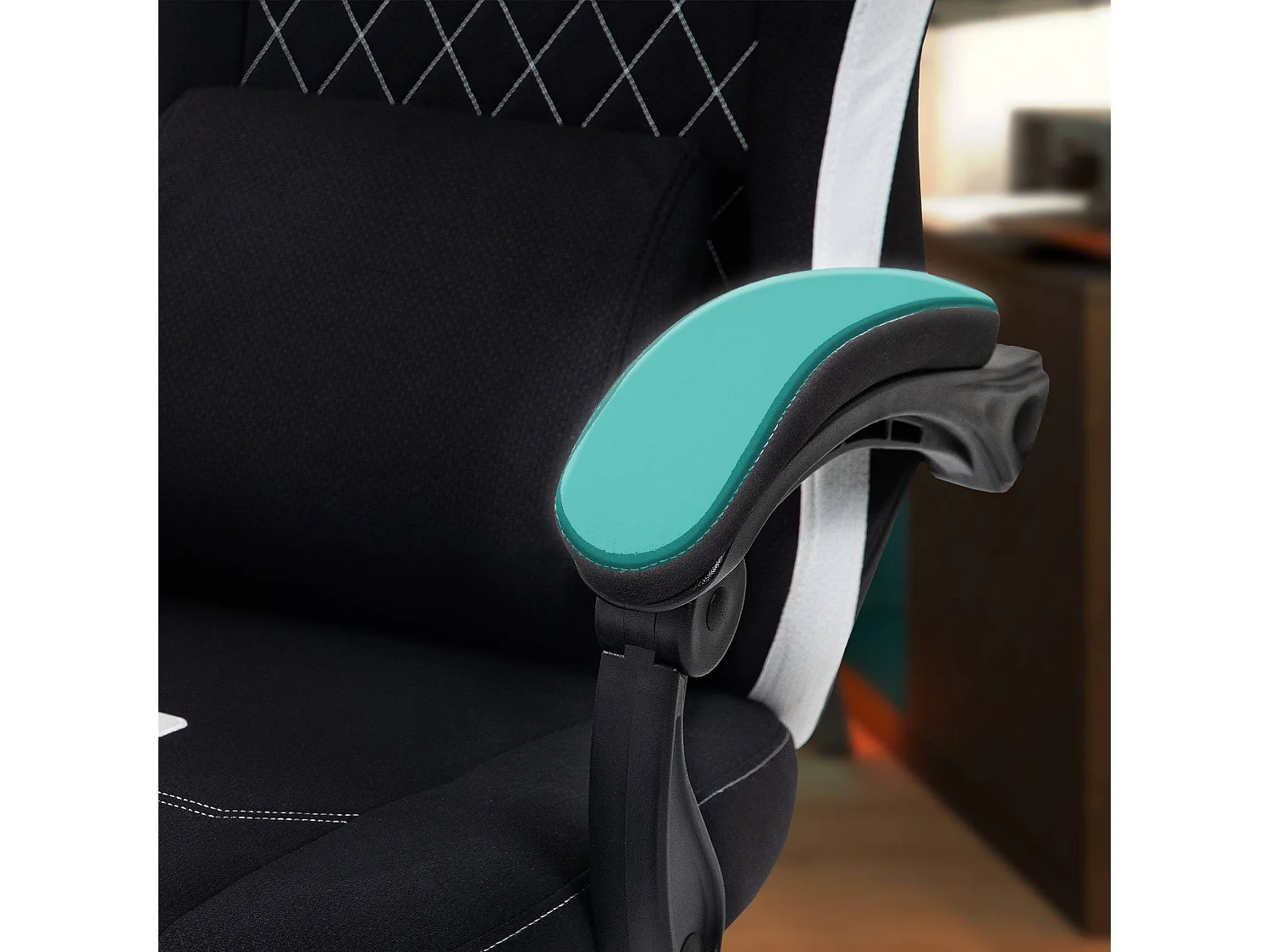 Chaise de bureau - Tissu & Plastique - Noir / Blanc - Miltona