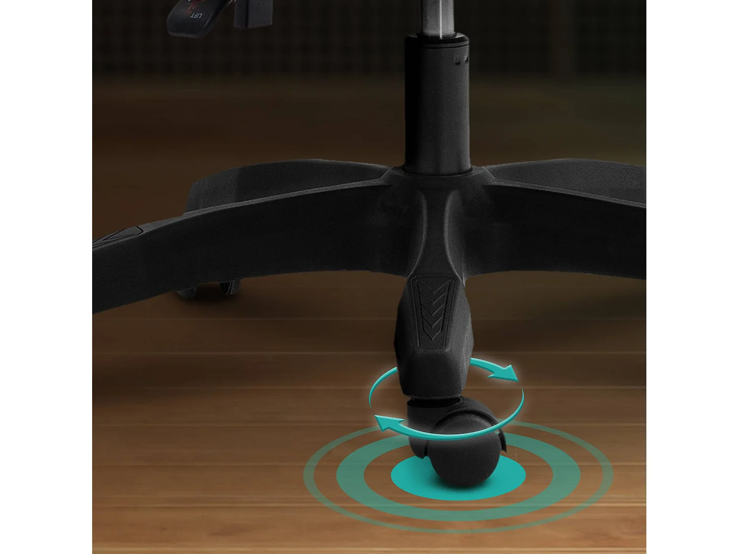 Chaise de bureau - Tissu & Plastique - Noir / Blanc - Miltona