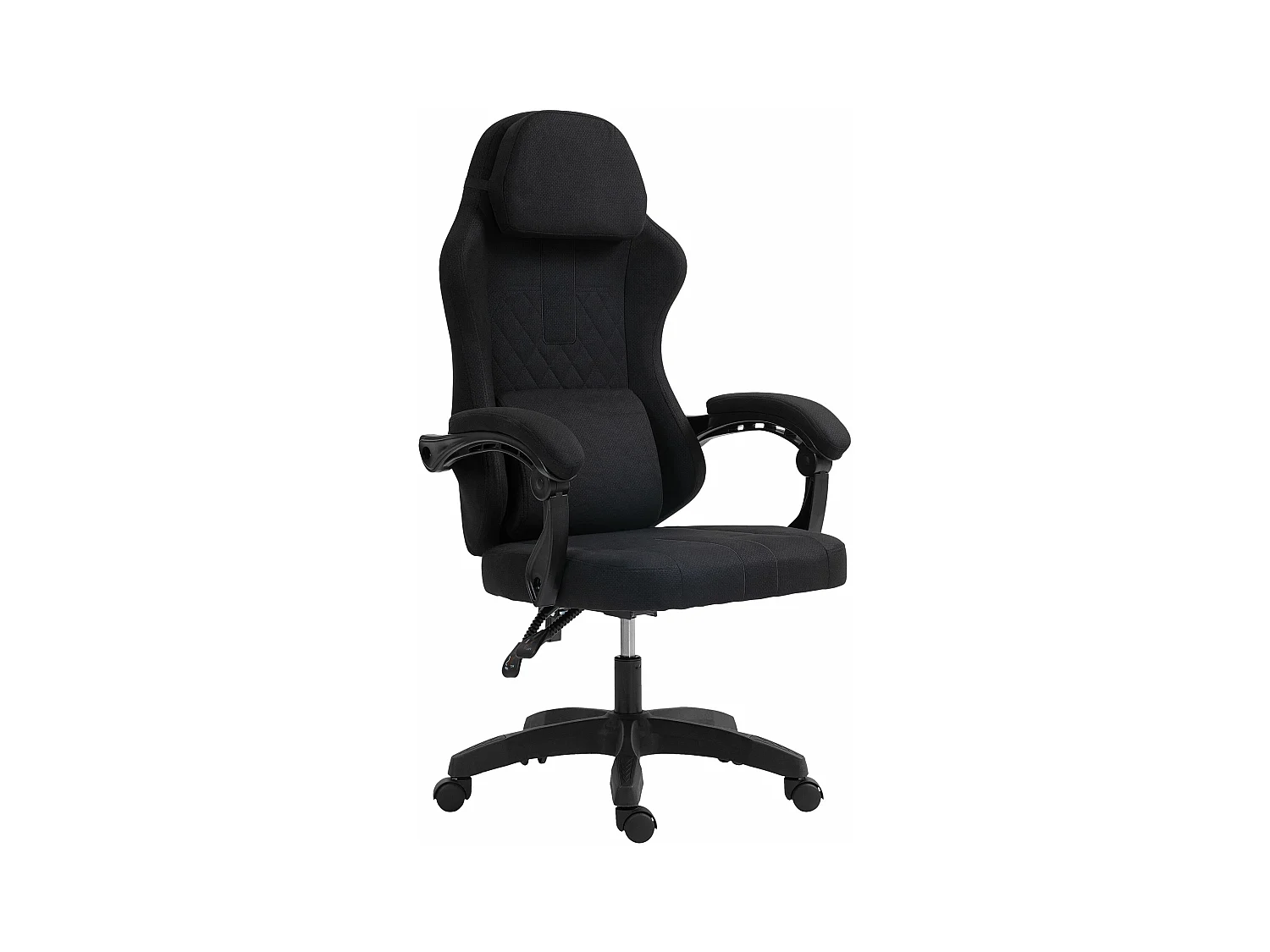 Chaise de bureau - Tissu & Plastique - Noir / Noir - Miltona