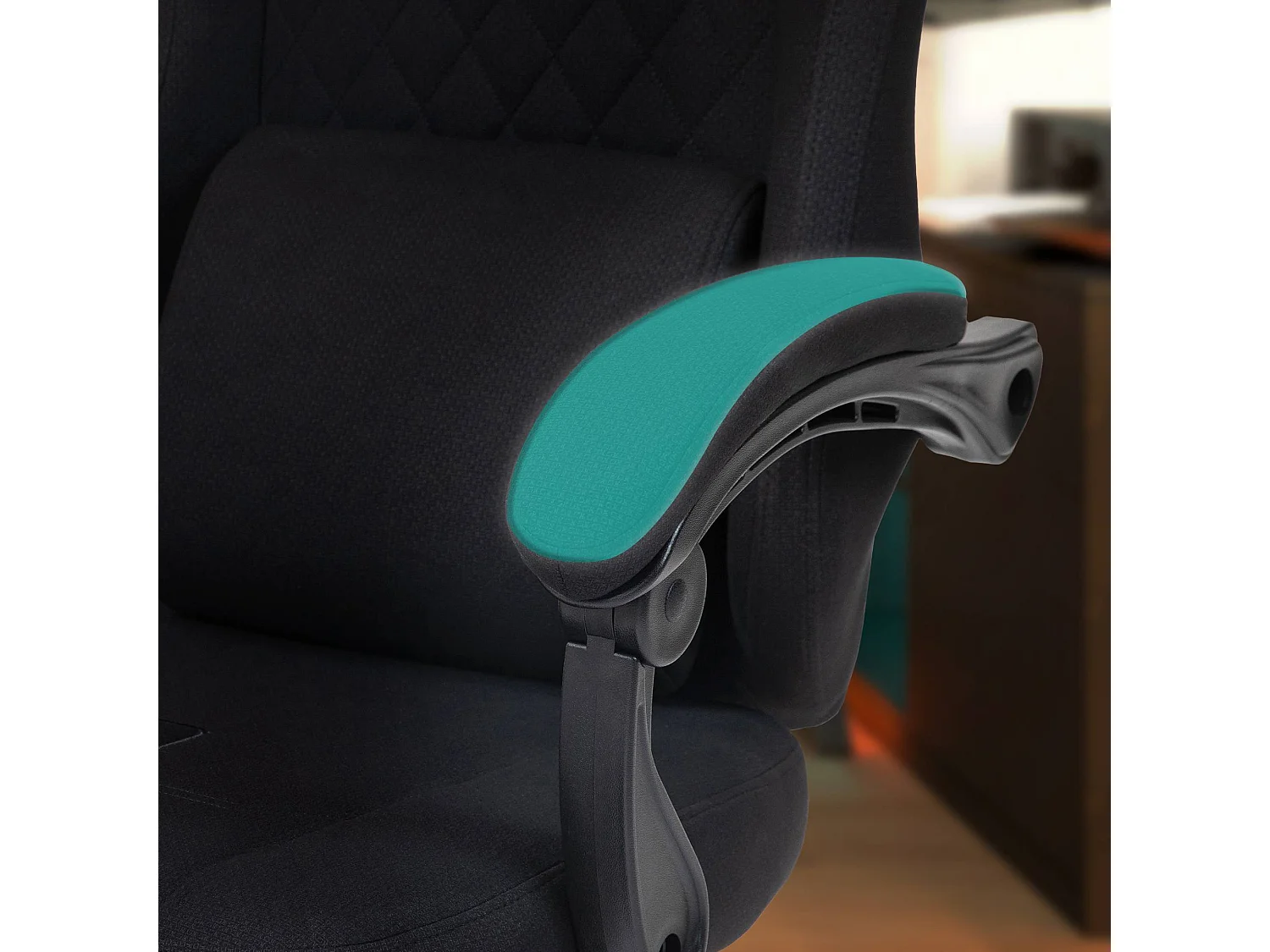 Chaise de bureau - Tissu & Plastique - Noir / Noir - Miltona