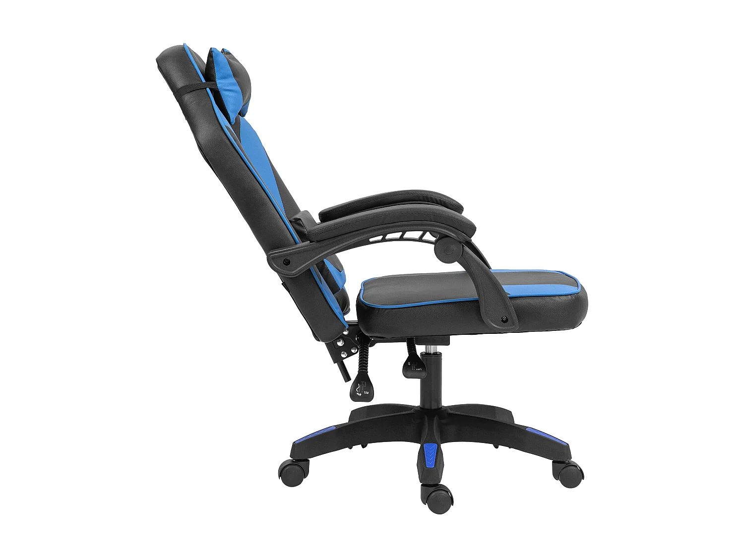 Chaise de bureau - Similicuir - Noir / Bleu - Orkney